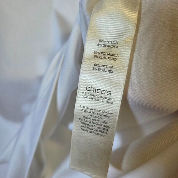 EUC CHICO'S WHITE SCOOP NECK TANK TOP SIZE 1 / WOMENS MEDIUM - Picture 13 of 15